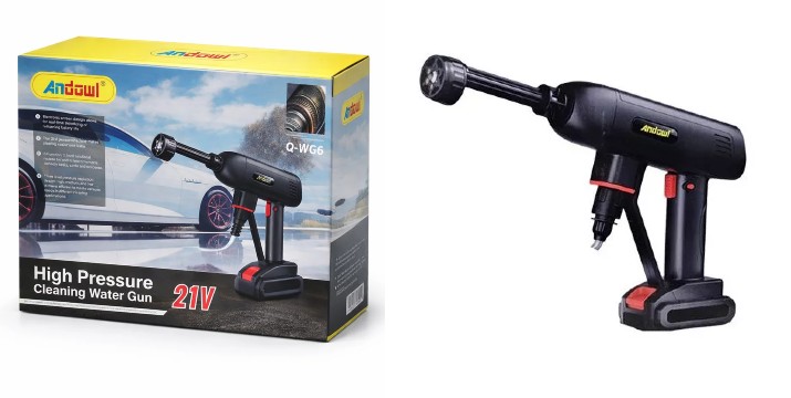 34,90€ για ένα Φορητό Πιστόλι Πλυσίματος 21V Με Ρυθμιζόμενη Πίεση Νερού Andowl, με παραλαβή από την Idea Hellas και δυνατότητα πανελλαδικής αποστολής στο χώρo σας.Κωδ: 20355487Χ